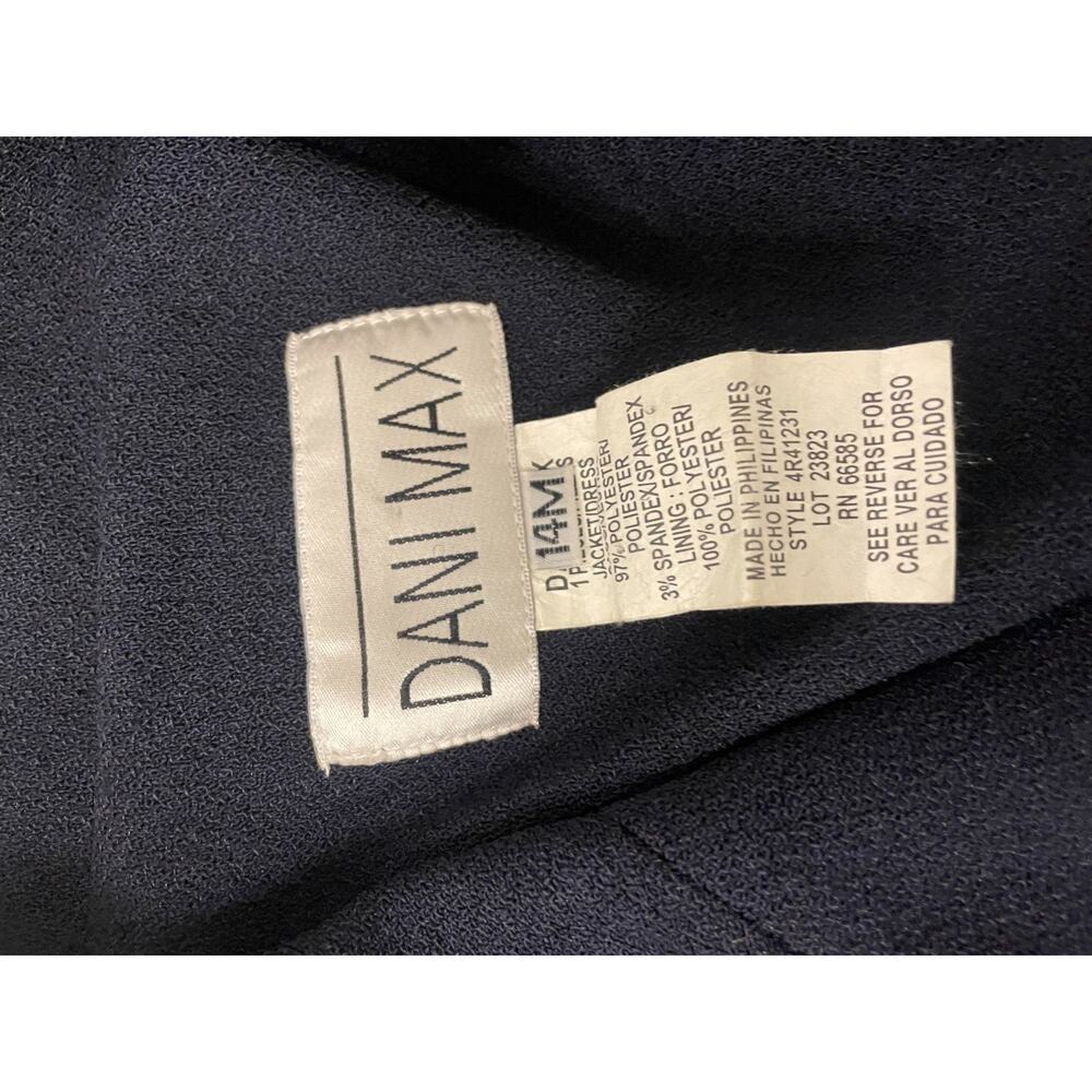 Vintage Dani Max Women's Button Front Trench Coat Jacket Black Size 14M - Picture 6 of 7